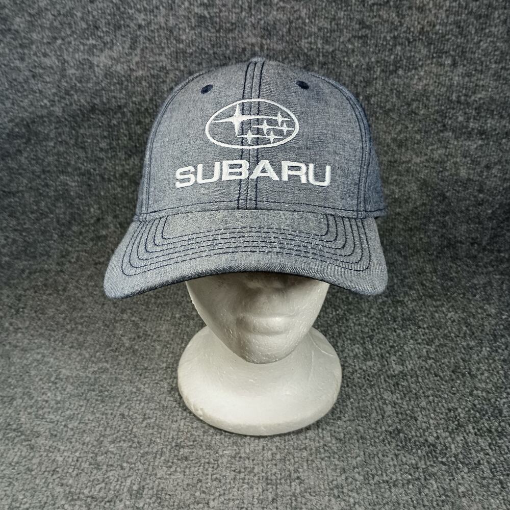 Subaru Hat Cap‎ Embroidered Logo Chambray Blue Baseball Cap Adjustable Strapback